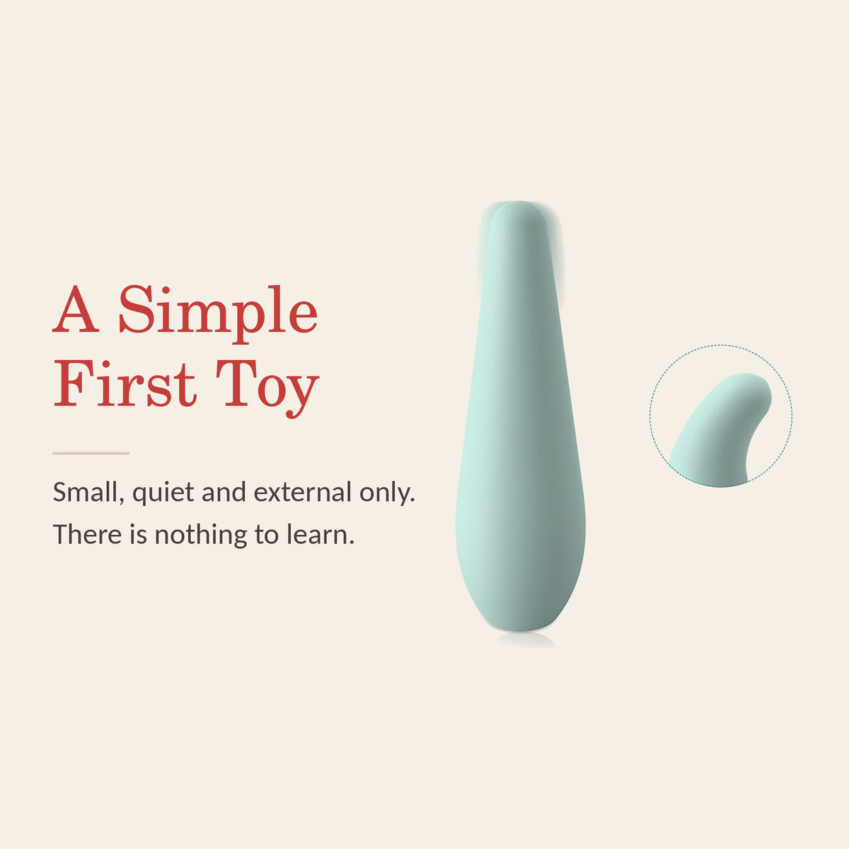 Aqua Whisper feature banner: A Simple First Toy — small, quiet and external only; there is nothing to learn