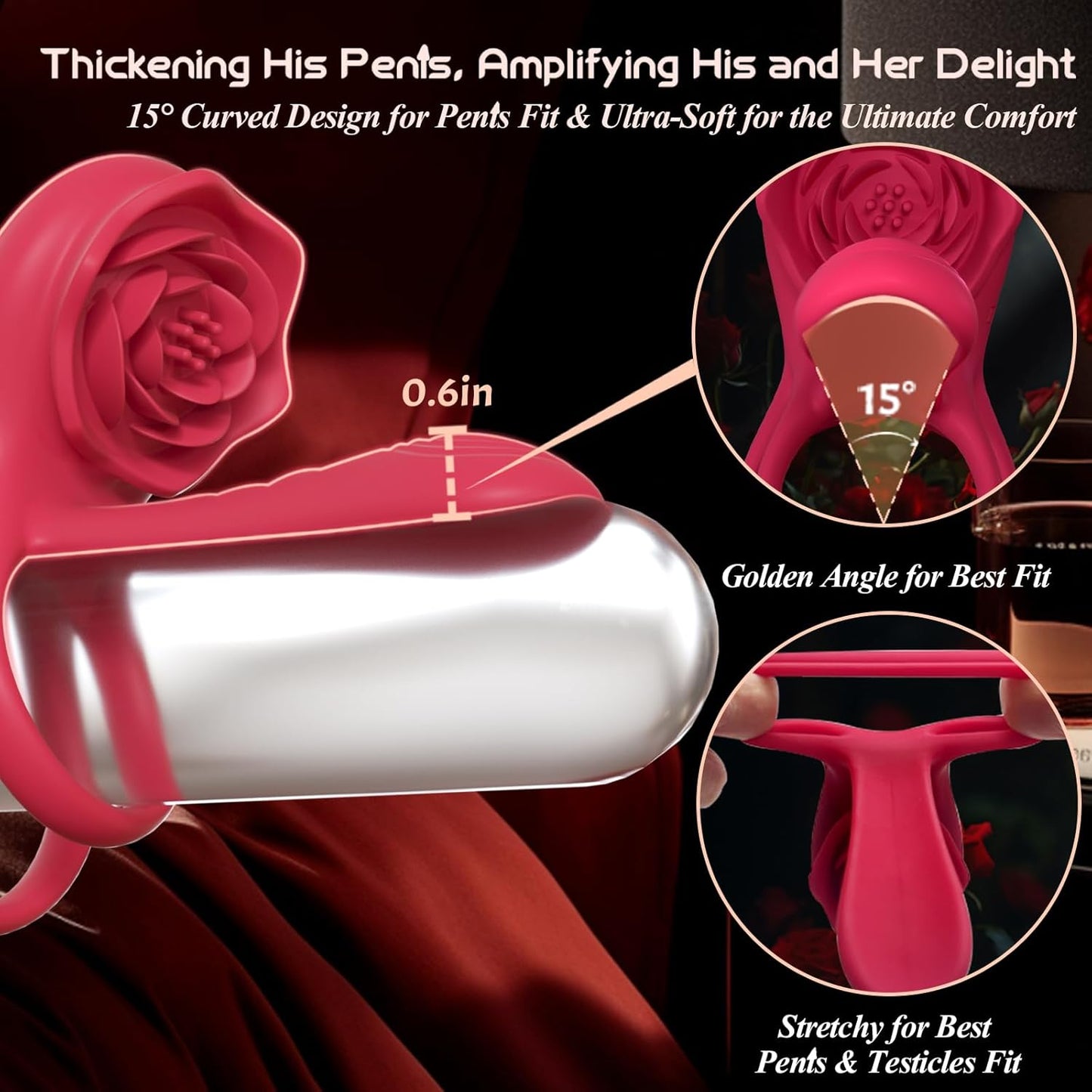 Blooming Desire Couples Vibrator with Cock Rings