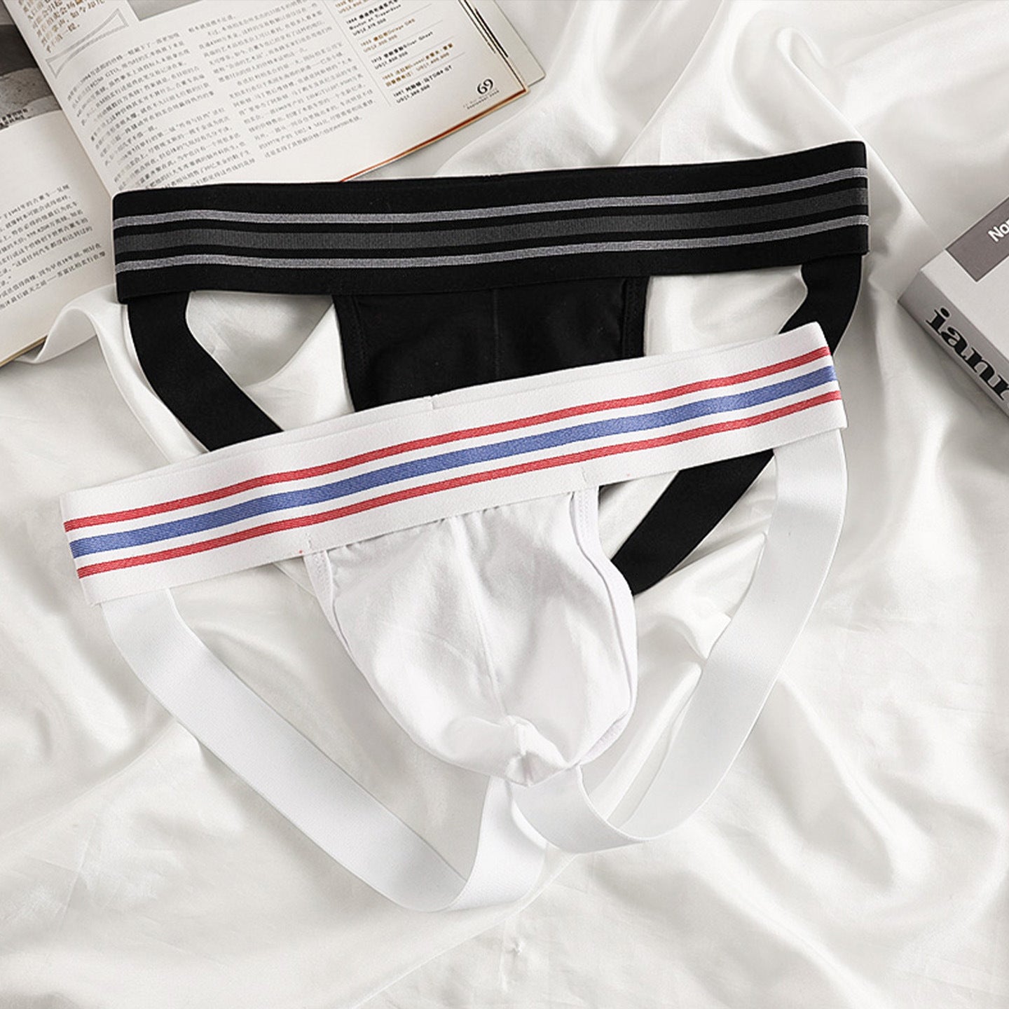 Men’s Sexy Jockstrap Underwear – Athletic Style Erotic Lingerie in Red, White, Blue & Black