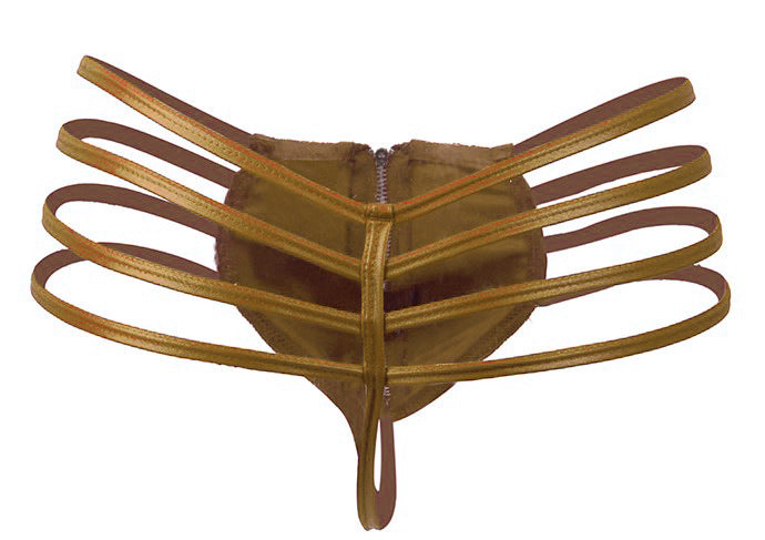 Men’s Luxury Seductive Zipper Briefs – Strappy Erotic Underwear in Red, Black, Gold & Fuchsia