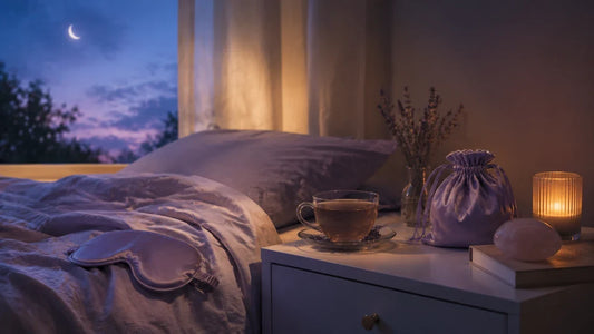 Restful bedroom scene linking orgasm and sleep quality, the sleepmaxxing wellness trend of 2026