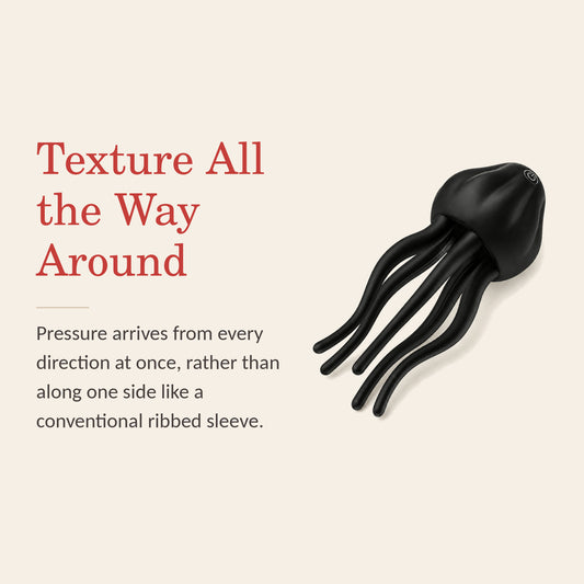 TentacleTouch feature banner: texture runs the full way around the canal, so pressure arrives from every direction at once
