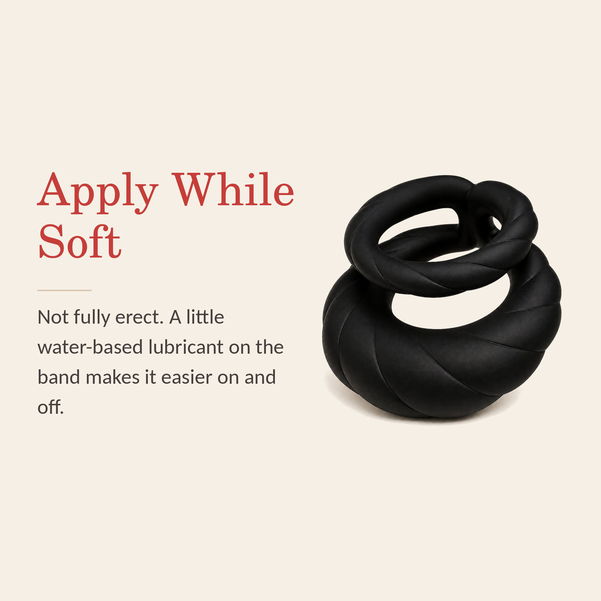 PulseForge Duo feature banner: apply while soft rather than fully erect, with water-based lubricant on the band