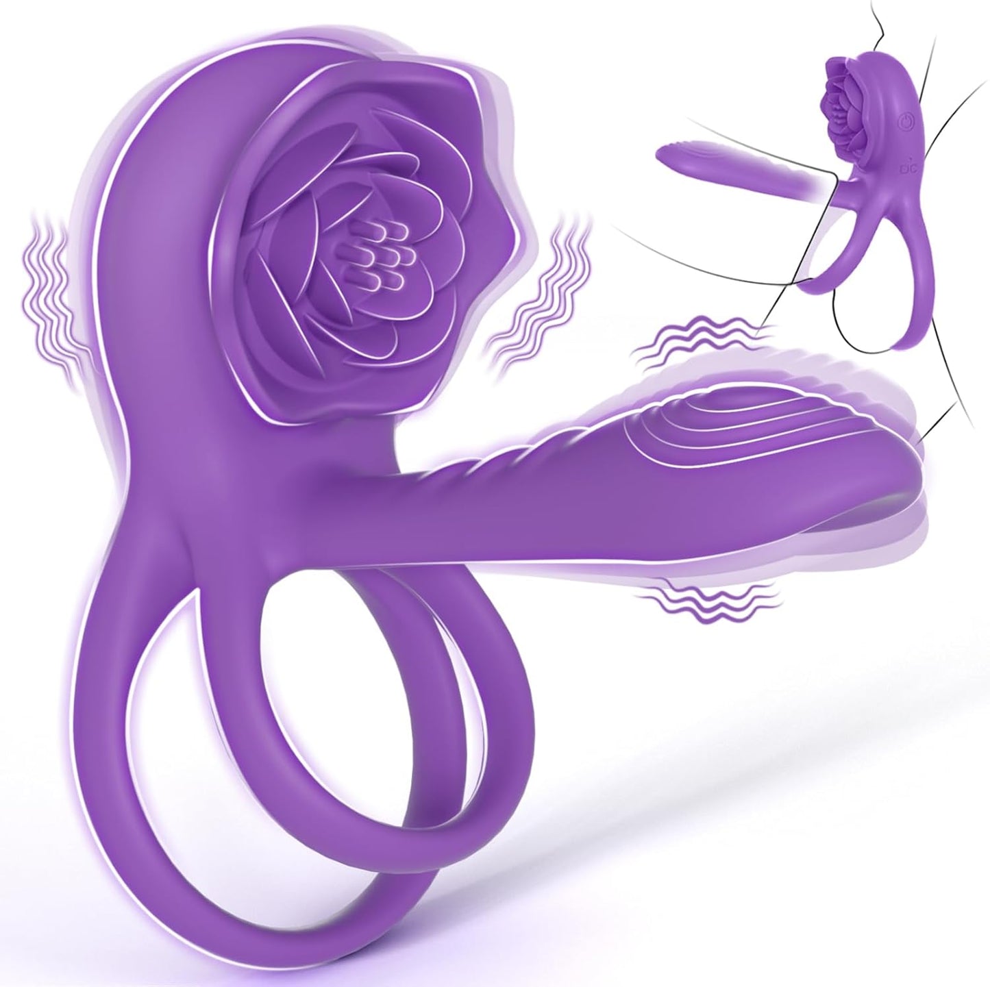 Blooming Desire Couples Vibrator with Cock Rings