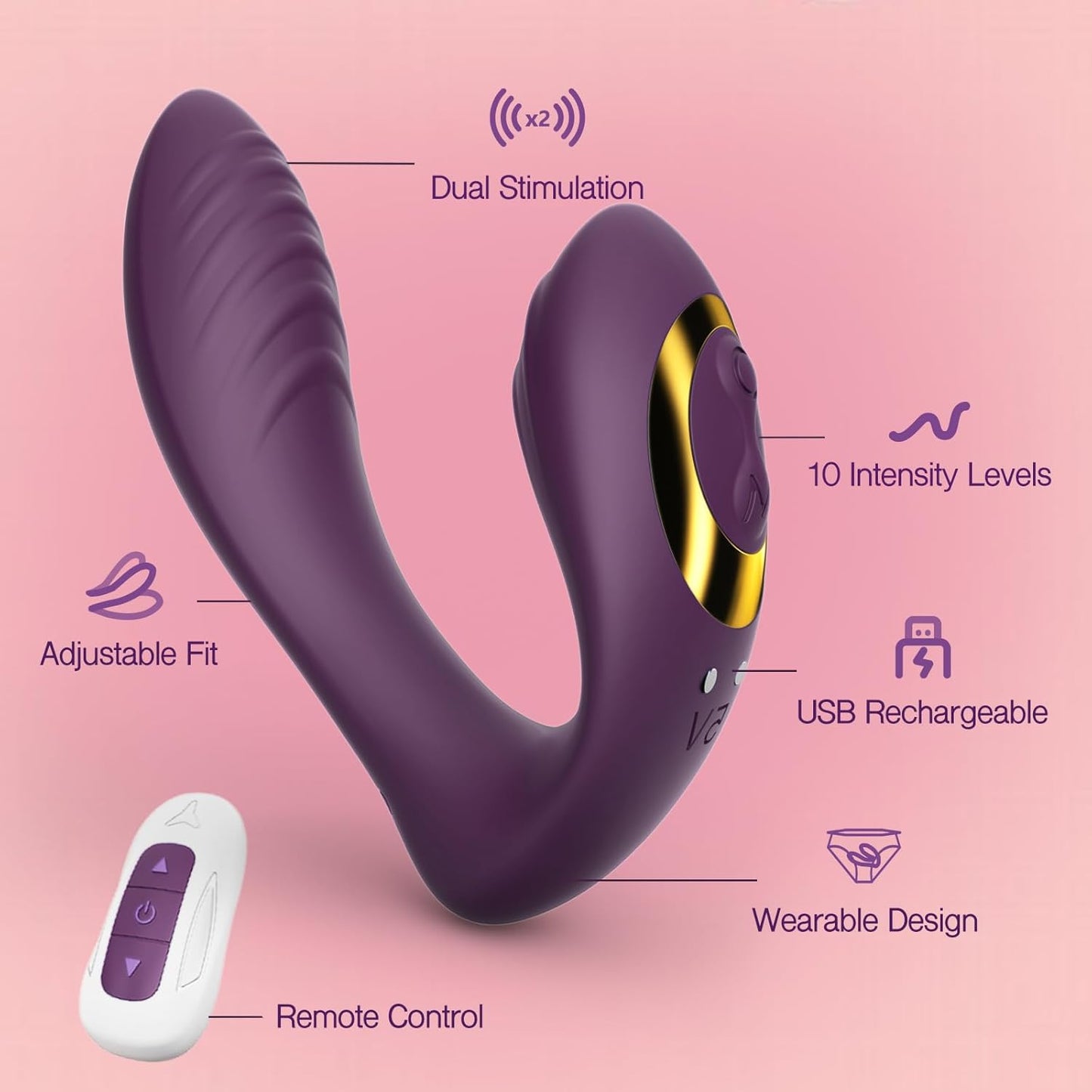 Vibrant Pulse Remote-Controlled Dual-Stimulation Vibrator