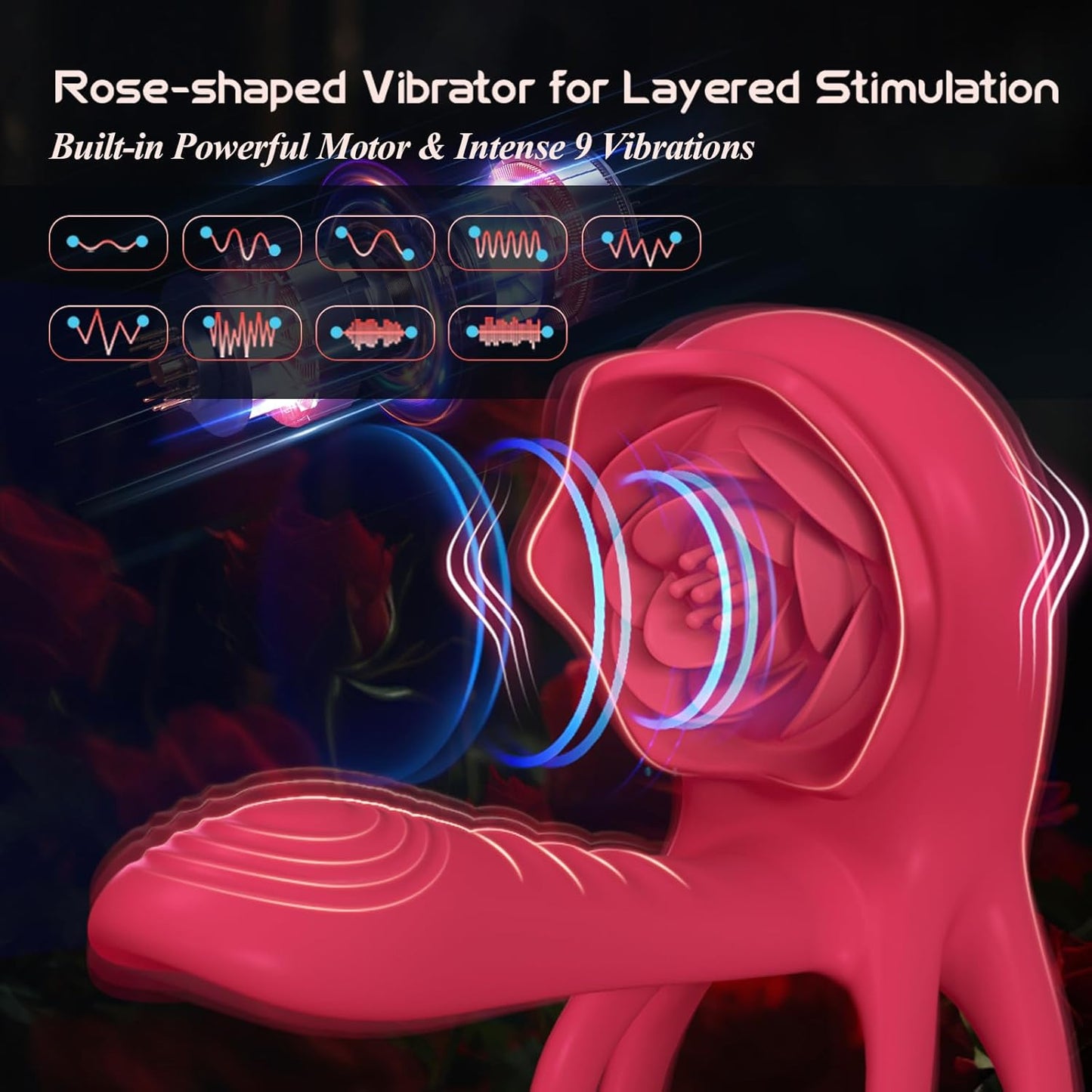 Blooming Desire Couples Vibrator with Cock Rings