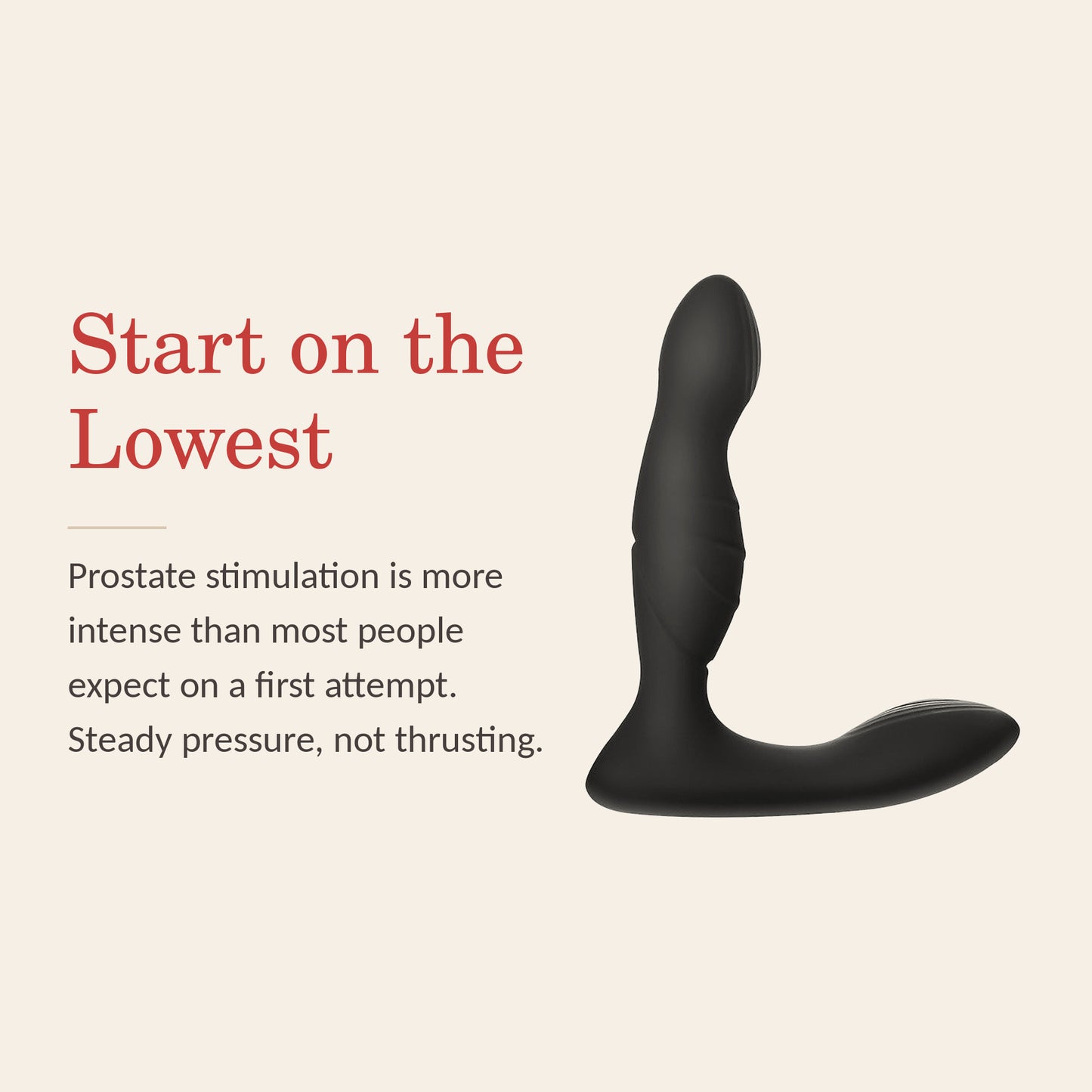 ApexPulse feature banner: start on the lowest setting, using steady pressure rather than thrusting
