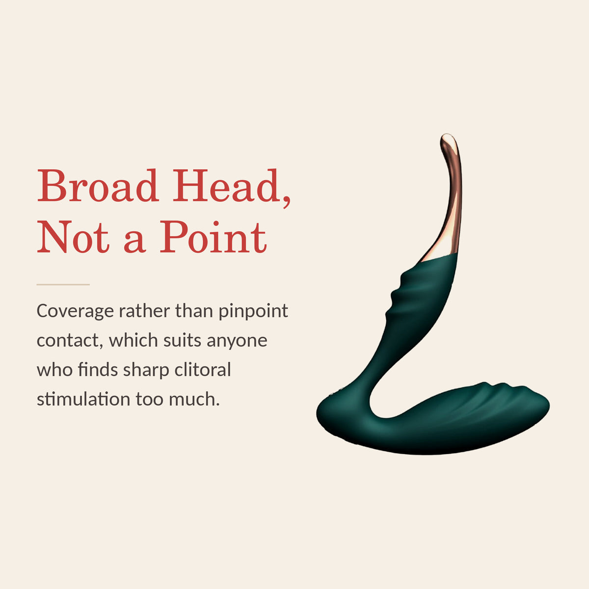 Euphoria Curve feature banner: a broad head gives coverage rather than pinpoint clitoral contact