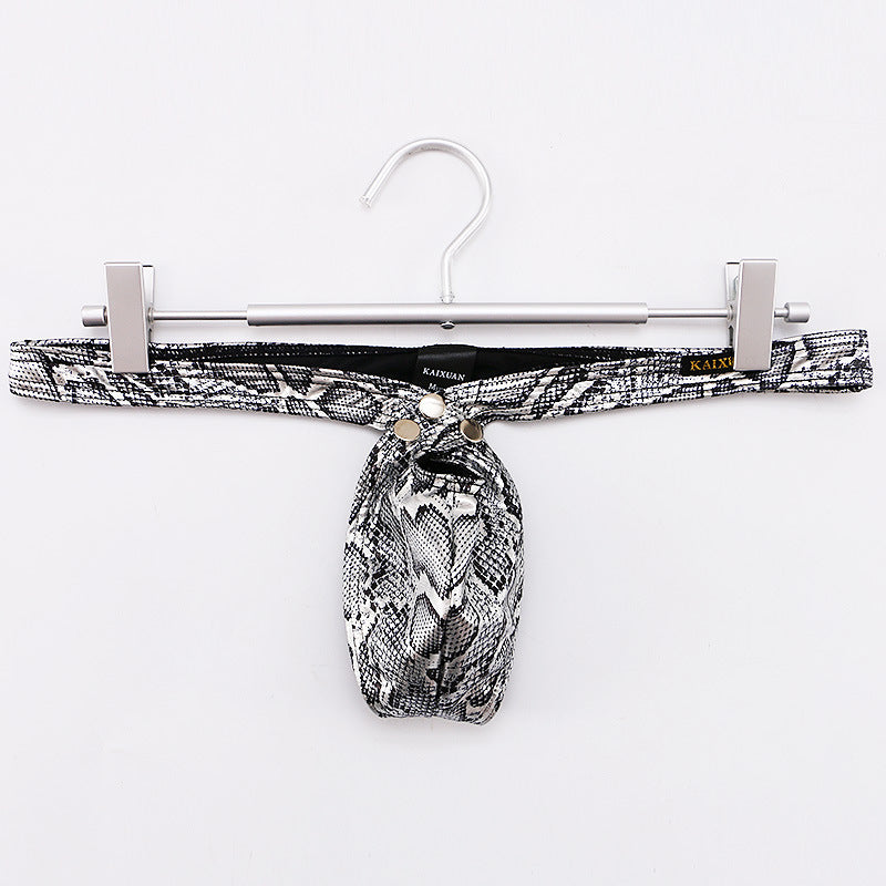 Men's Metallic Snakeskin Thong — Low-Rise Shine Underwear