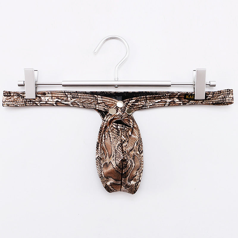 Men's Metallic Snakeskin Thong — Low-Rise Shine Underwear