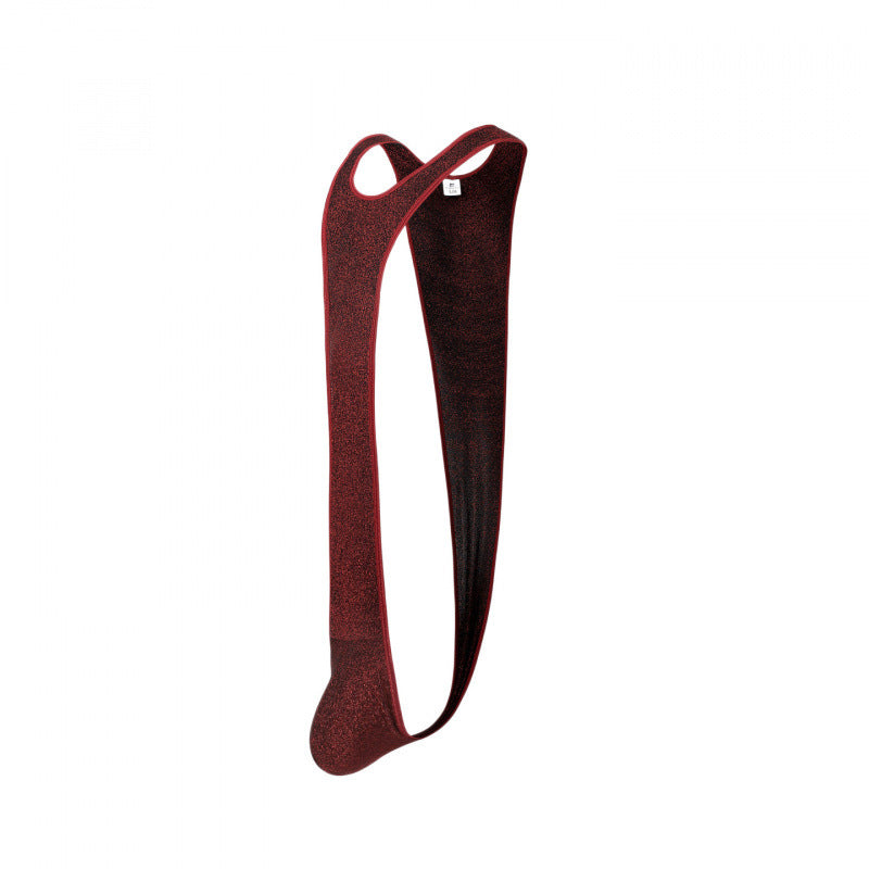 Men's Suspender Bodysuit — Ice Silk One-Piece with Contour Pouch