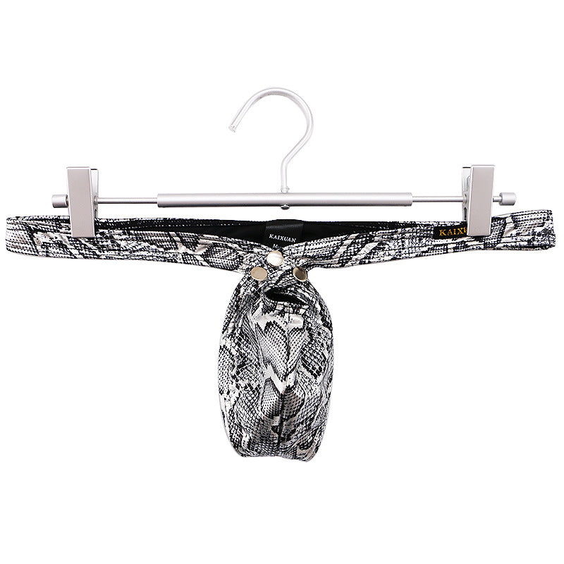 Men's Metallic Snakeskin Thong — Low-Rise Shine Underwear
