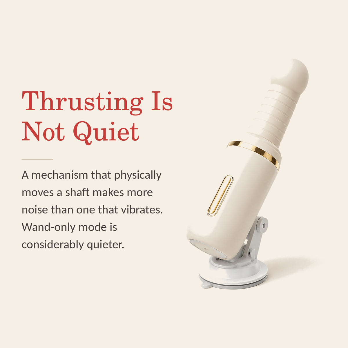 SteelBliss Pro feature banner: thrusting is not quiet — a moving shaft makes more noise than a vibrating one
