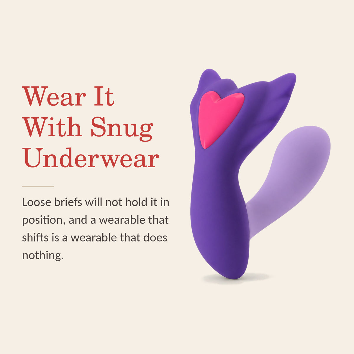 SweetPulse Sync feature banner: wear it with snug underwear — a wearable that shifts is a wearable that does nothing