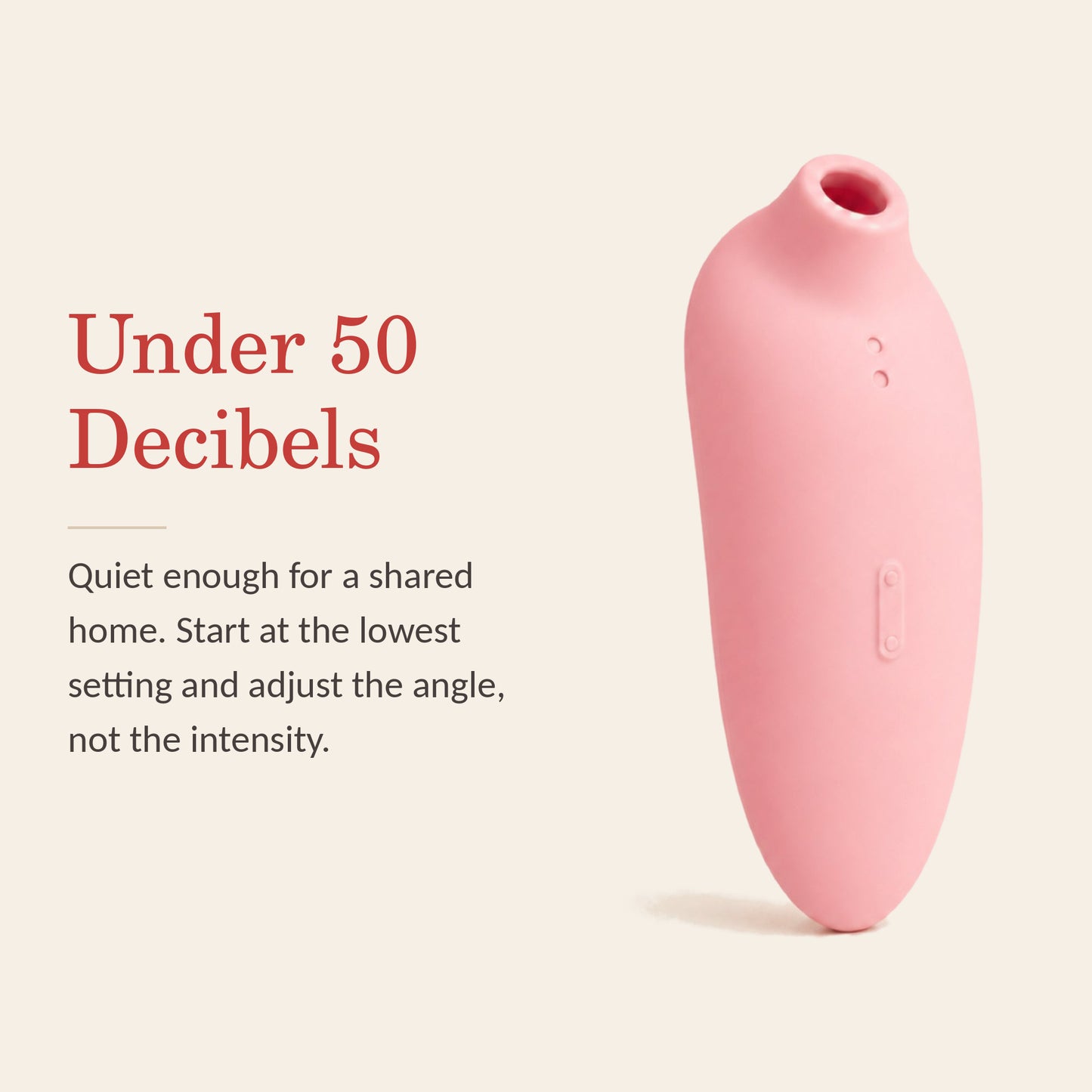VelvetArc feature banner: under 50 decibels, quiet enough for a shared home
